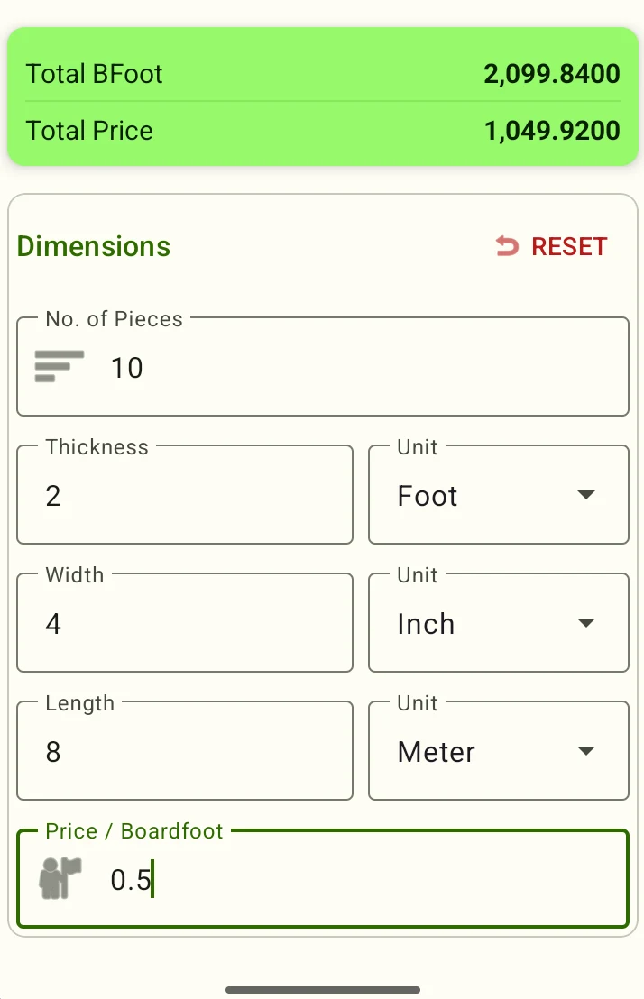 Board Foot Calculator screenshot