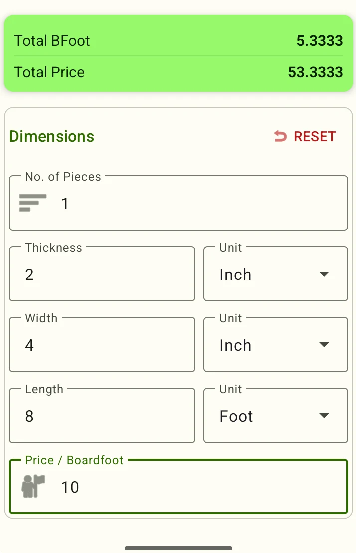 Board Foot Calculator screenshot